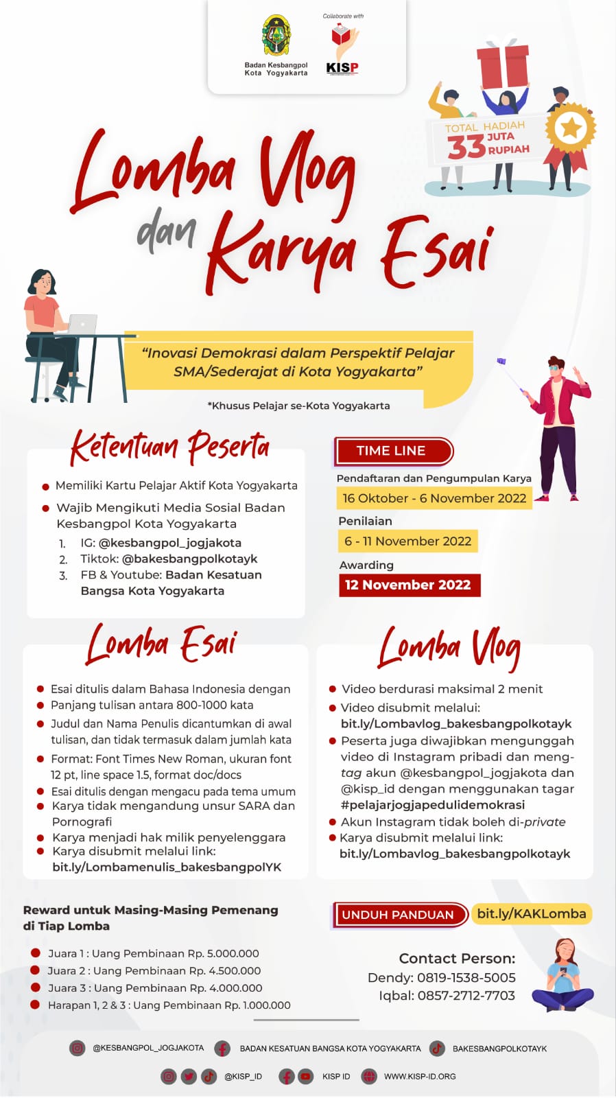 Lomba Vlog & Karya Esai Pelajar Se Kota Yogyakarta